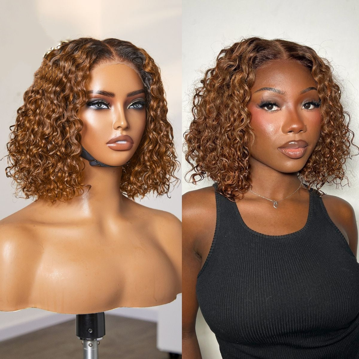Mature Bouncy Curl C-Part Glueless HD Lace Wig