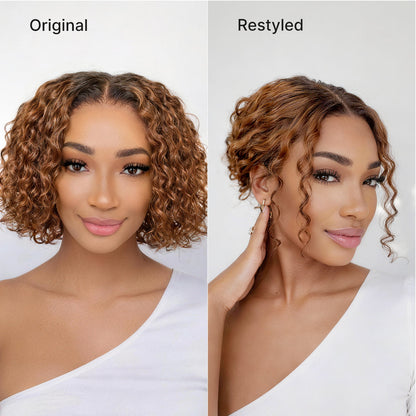 Mature Bouncy Curl C-Part Glueless HD Lace Wig