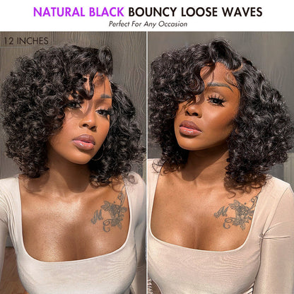 Mature Bouncy Curl C-Part Glueless HD Lace Wig