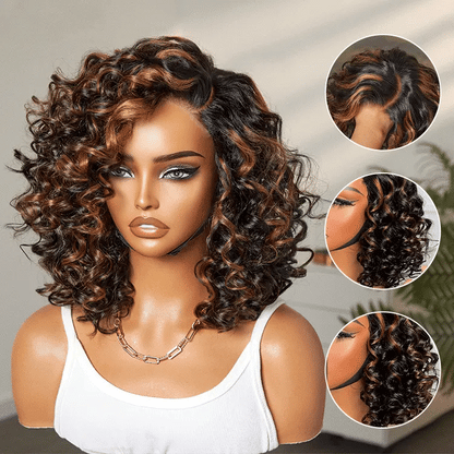 ✨Mature Bouncy Curl C-Part Glueless HD Lace Wig