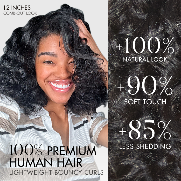 Mature Bouncy Curl C-Part Glueless HD Lace Wig
