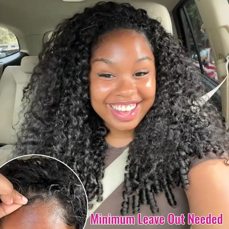 Kinky Curly Half Wig - 250% Density, Glueless