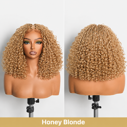 ✨13x6 HD Lace Wig Glueless Wear & Go 12” Boho Braids Water Wave Pre-Cut Lace Wig – Premium Fiber, Beginner Friendly
