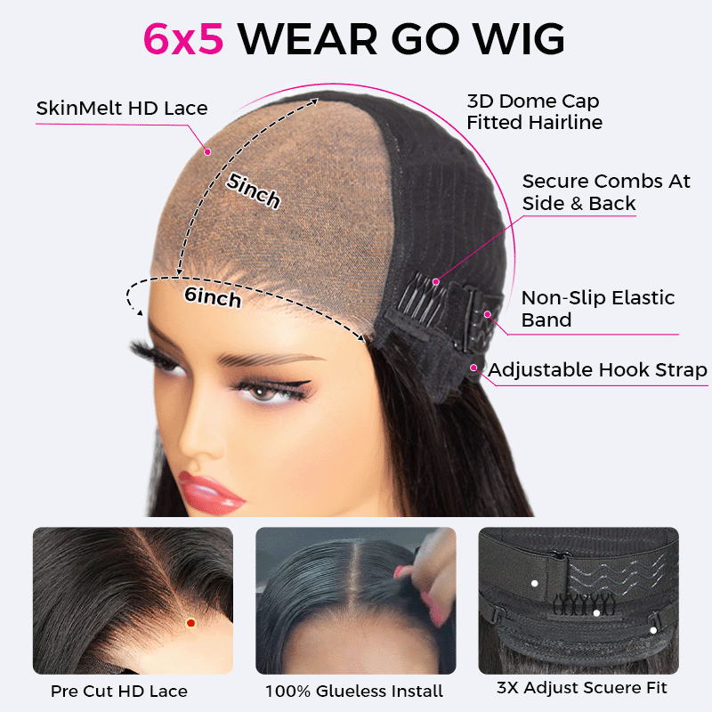 Wear Go Glueless Butterfly Layered Cut Style Loose Body Wave 6×5 13×4 HD Lace Wig Pre Everything