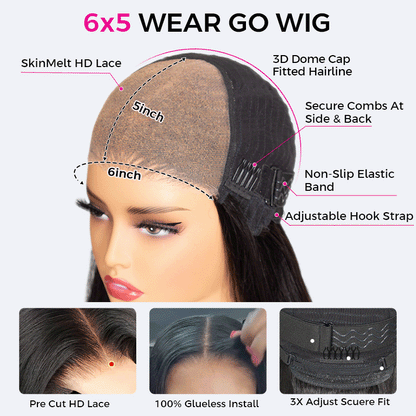 Wear Go Glueless Butterfly Layered Cut Style Loose Body Wave 6×5 13×4 HD Lace Wig Pre Everything