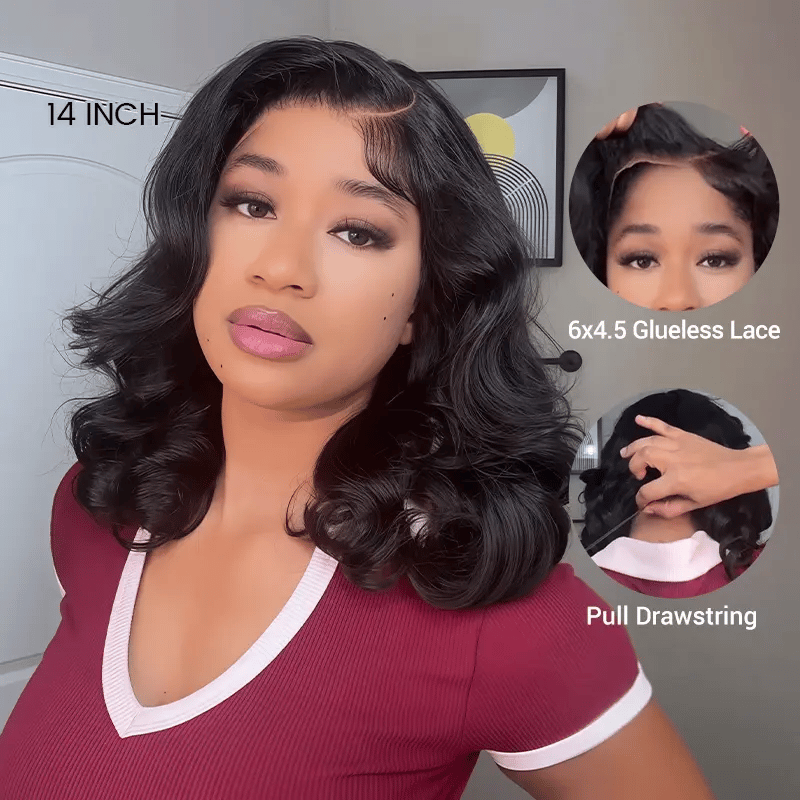 Pre-Styled Body Wave Short Bob Wig Transparent Lace Wigs