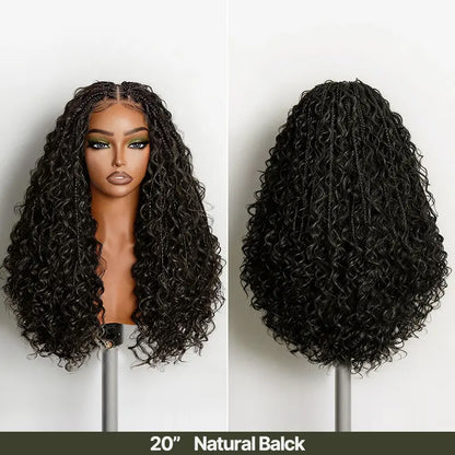 ✨13x6 HD Lace Wig Glueless Wear & Go 12” Boho Braids Water Wave Pre-Cut Lace Wig – Premium Fiber, Beginner Friendly
